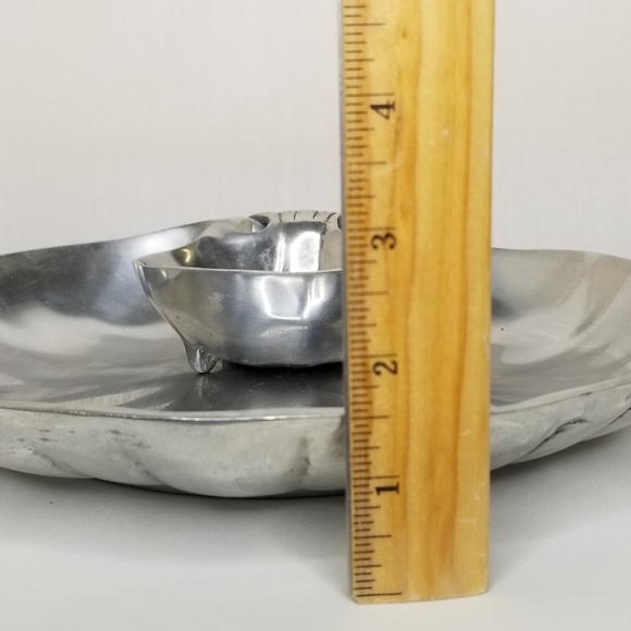 Wilton Armetale Pewter 2Pc Clam Shell‎ Chip Dip Veggie Serving Tray Party Set - Picture 10 of 11